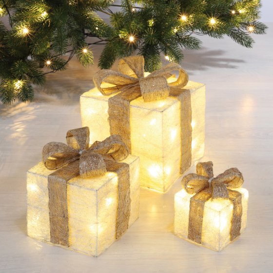 LED Deko-Geschenkpakete 3er-Set 