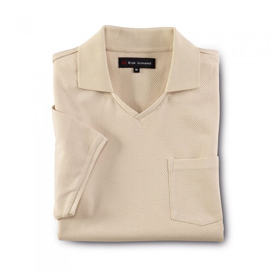 Feinstrick Poloshirt, beige 3XL | Beige
