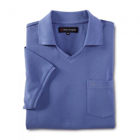 Feinstrick Poloshirt, blau XL | Blau
