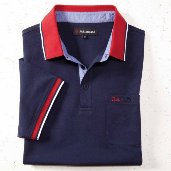 Piqué Poloshirt, SET 3XL | Rot#Marine